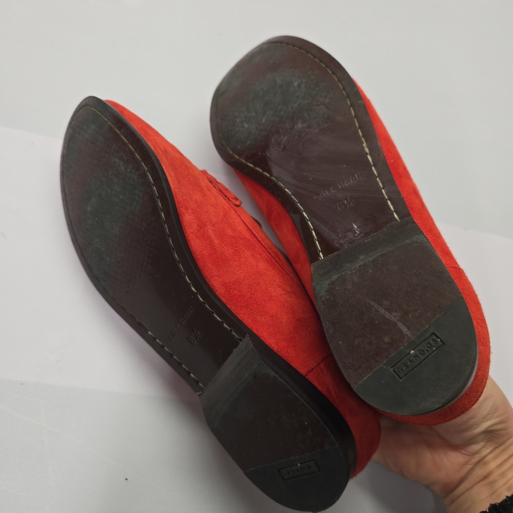 Cole Haan Womens‎ W10220 Red Suede Tassel Loafers Size 8.5 B Grand.OS - Picture 7 of 7